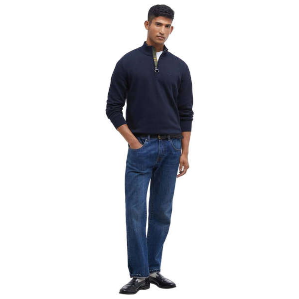 Cotton Half Zip Knitted Jumper
