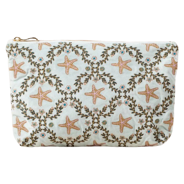 Elizabeth Scarlett Starfish Garden Velvet Everyday Pouch