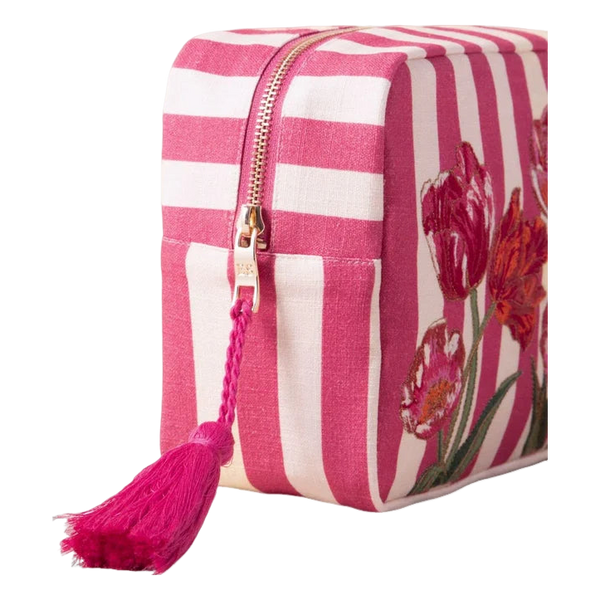 Elizabeth Scarlett Tulip Stripe Cotton Wash Bag
