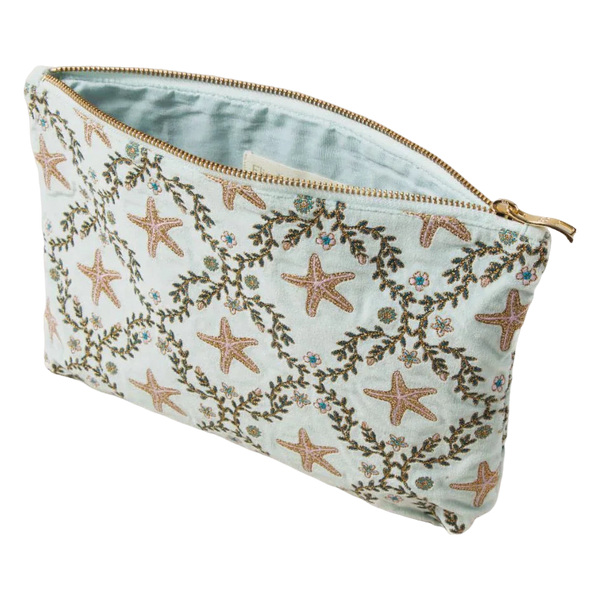Elizabeth Scarlett Starfish Garden Velvet Everyday Pouch