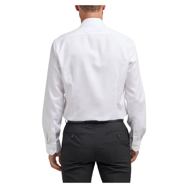 Double Two Herringbone Formal Shirt With Trim