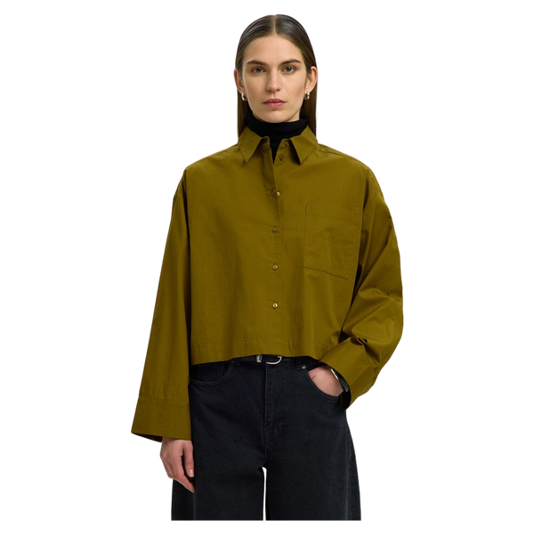 Selected Fastha Ls Cropped Boxy Shirt
