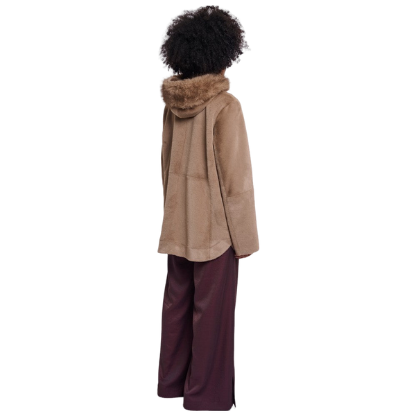 Rino & Pelle Mans Faux Fur Coat With Detachable Hood