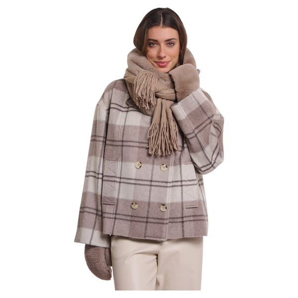 Rino & Pelle Vlien Knitted Scarf With Faux Fur Details