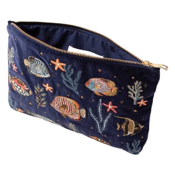 Elizabeth Scarlett Marine Paradise Velvet Everyday Pouch