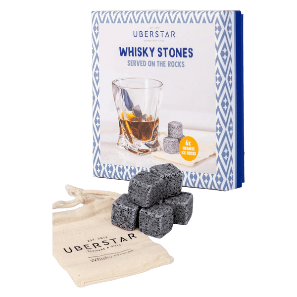 Whisky Stones - Set of 6 Cooling Stones & Cotton Bag