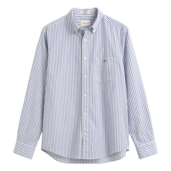 GANT Reg Poplin Stripe Short Sleeve Shirt
