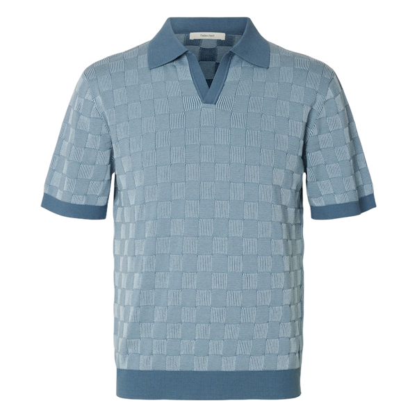 Selected Miles Short Sleeve Knit Relaxed Colour Open Polo
