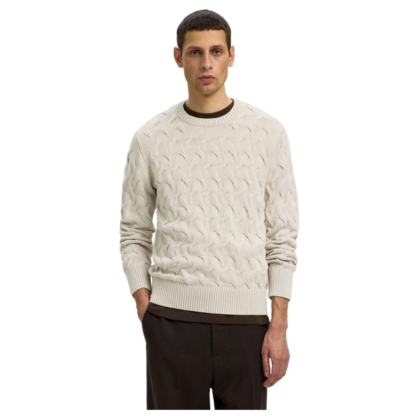 Selected Carlos Long Sleeve Cable Crew Neck