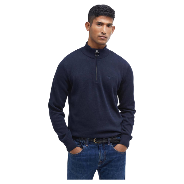 Cotton Half Zip Knitted Jumper