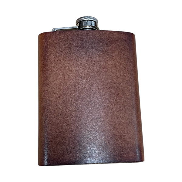 Antique Leather 8oz Pocket Flask