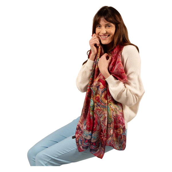 Tilley & Grace Silk Scarf - Peacock