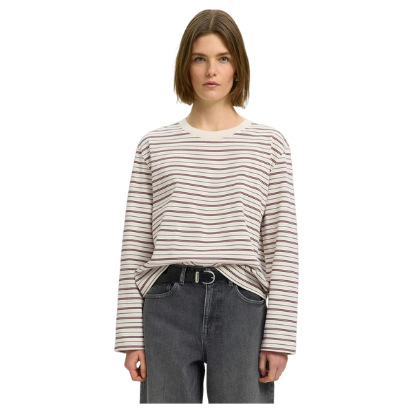 Selected Essential Ls Striped Boxy Tee