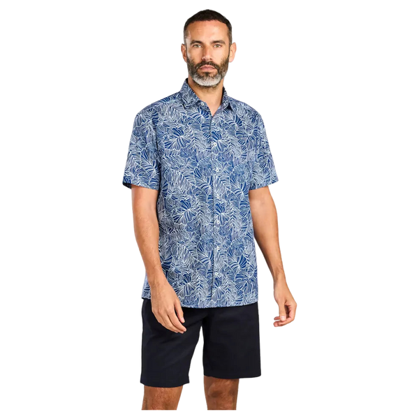Double Two Leaf Print Short Sleeve Shirt