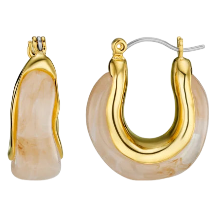 Orelia Jewellery Resin & Molten Detail Hoop Earrings