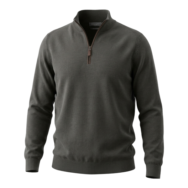 Bugatti 1/4 Zip Jumper With Trim