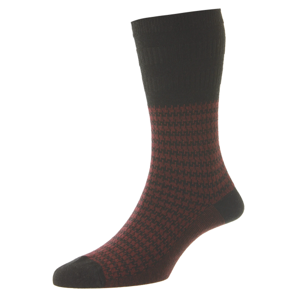 HJ Hall HJ988 Houndstooth Wool Softop® Socks for Men