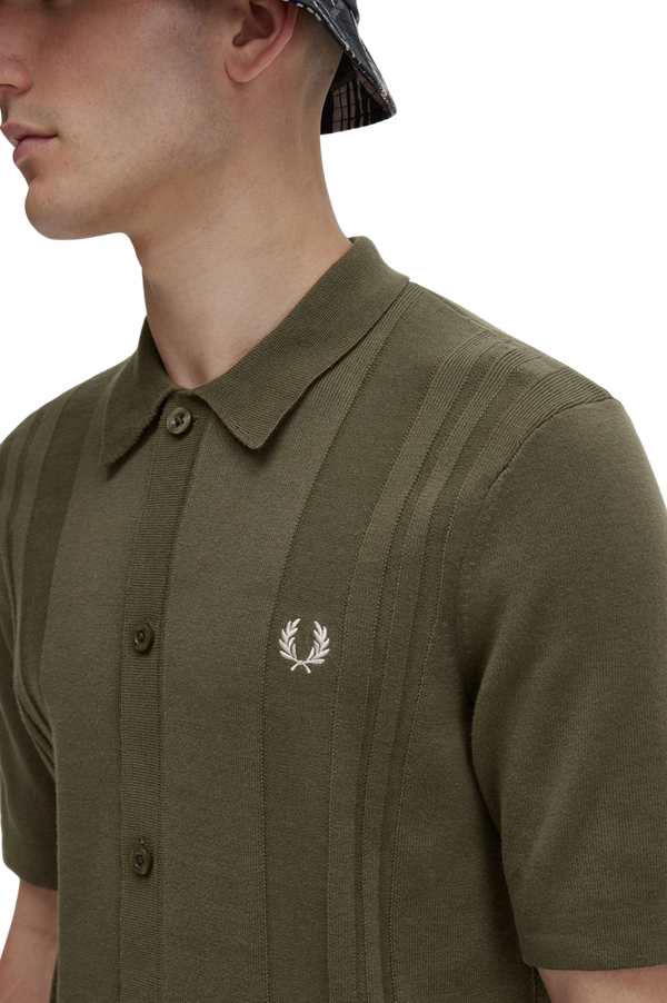 Fred Perry Button Through Knitted Shirt for Men