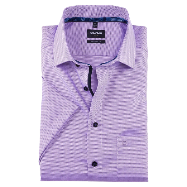 OLYMP Short Sleeve Shirt With Trim for Men