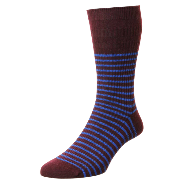 HJ Hall HJ940 Stripe Cotton Softop Socks for Men