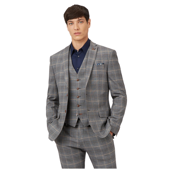 Antique Rogue Overcheck Suit Jacket for Men