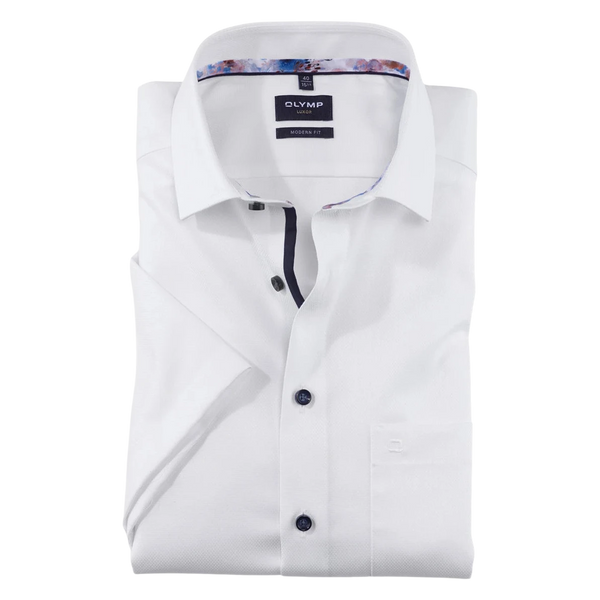 OLYMP Short Sleeve Shirt With Trim for Men