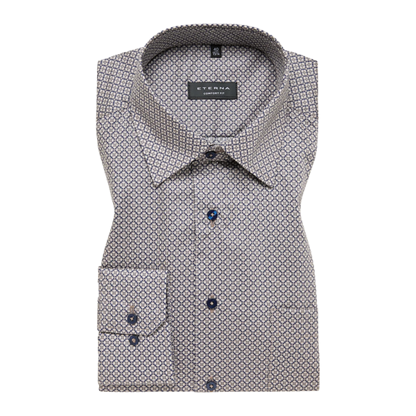 Eterna Diamond Print Long Sleeves Formal Shirt for Men