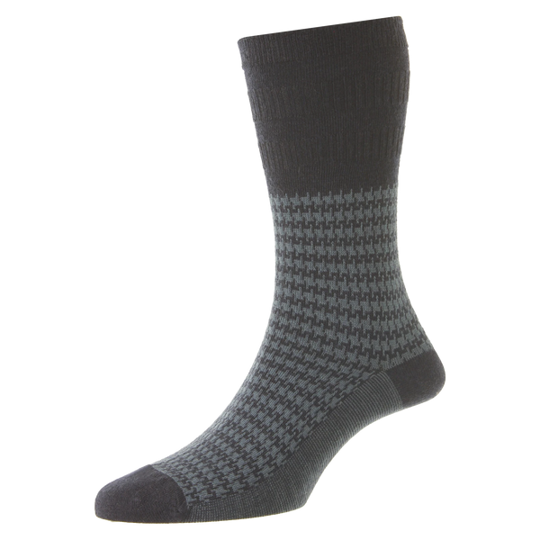 HJ Hall HJ988 Houndstooth Wool Softop® Socks for Men