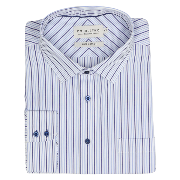Double Two Stripe Long Sleeve Formal Shirt