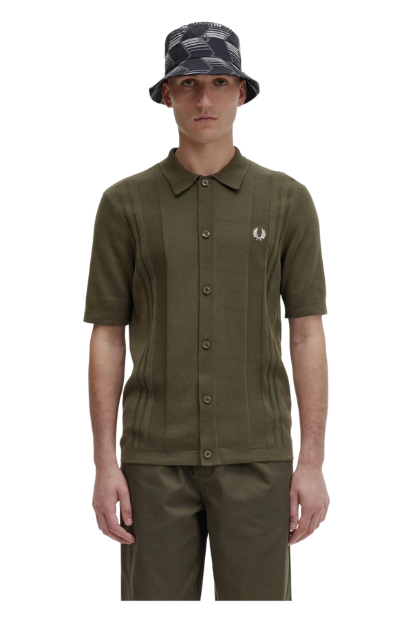 Fred Perry Button Through Knitted Shirt for Men