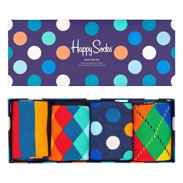 Happy Socks 4-Pack Multi-Colour Socks Gift Set for Men