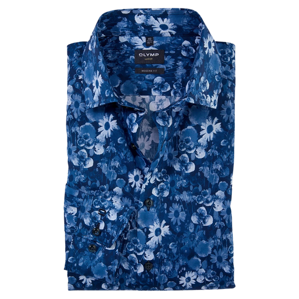 OLYMP Long Sleeve Floral Print Shirt for Men