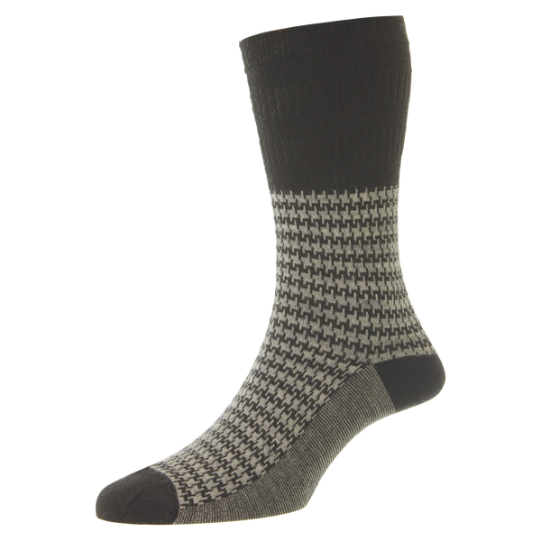 HJ Hall HJ988 Houndstooth Wool Softop® Socks for Men