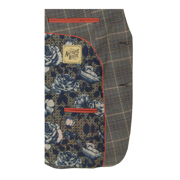 Antique Rogue Overcheck Suit Jacket for Men