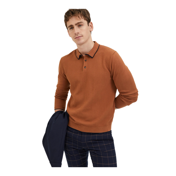 Selected Long Sleeve Knit Polo for Men