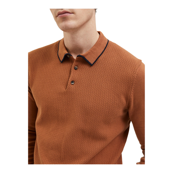 Selected Long Sleeve Knit Polo for Men