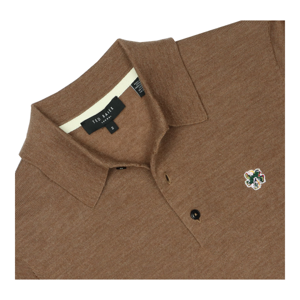 Ted Baker Wembley Knitted Button Through Long Sleeve Polo for Men