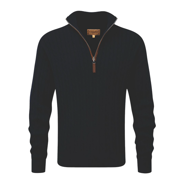 Schoffel Cotton Cashmere Cable 1/4 Zip Jumper