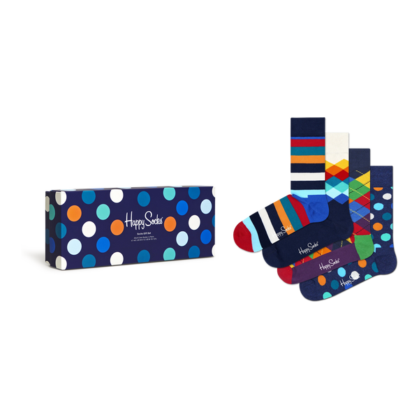Happy Socks 4 Pack Multi Colour Socks Gift Set for Men