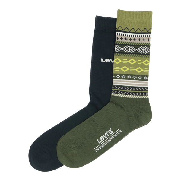 Levi's Reg Cut Fair Isle 2 Pack Socks