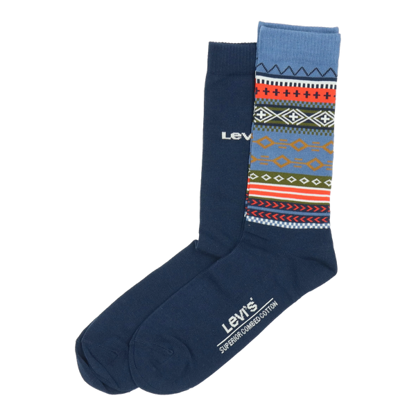 Levi's Reg Cut Fair Isle 2 Pack Socks