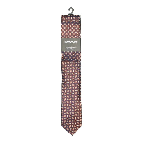 Remus Uomo Textured Tie & Hanky Set for Men
