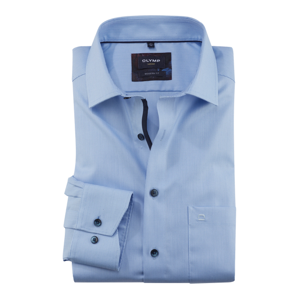 Olymp Structure Long Sleeve Shirt With Trim