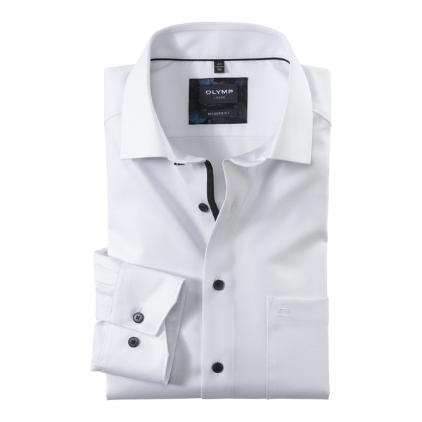 Olymp Structure Long Sleeve Shirt With Trim