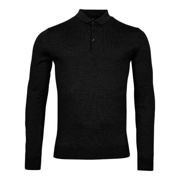 Baileys Merino Wool Knitted Long Sleeve Polo