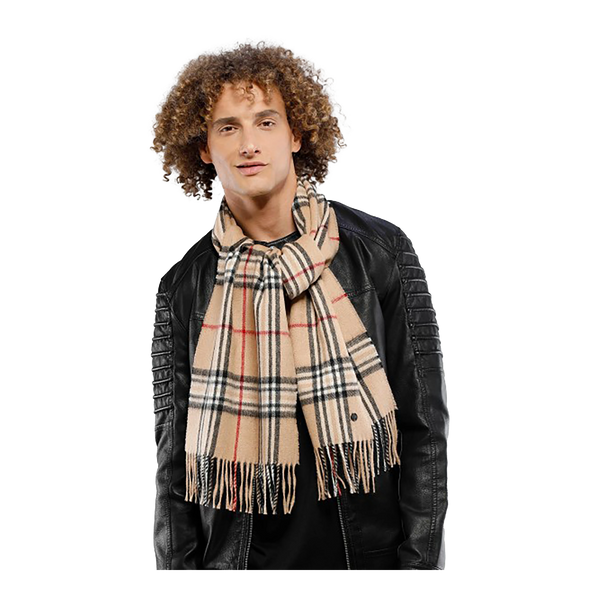 Fraas Cashmere/Wool Blend Plaid Scarf