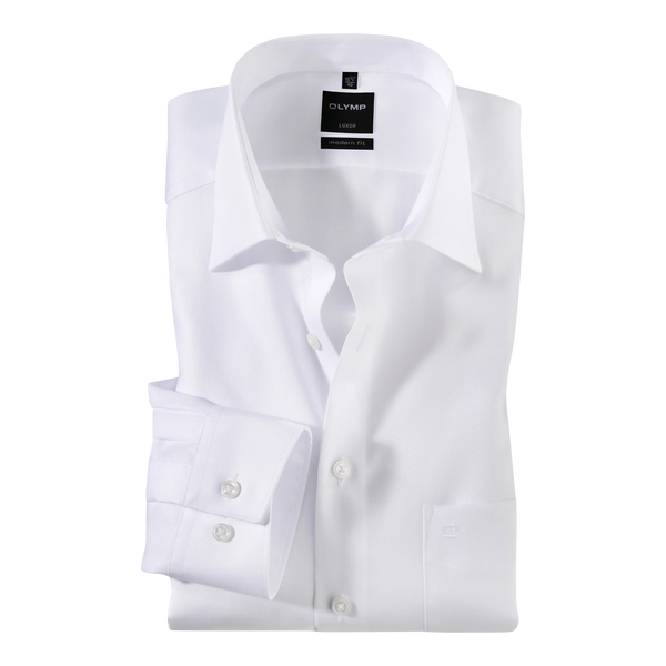 Olymp Textured Plain Long Sleeve Shirt for Men