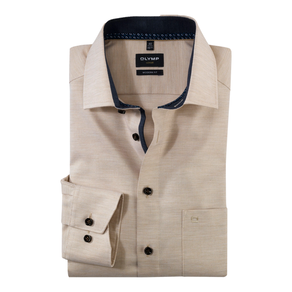 Olymp Modern Fit Long Sleeve  Textured Shirt for Men
