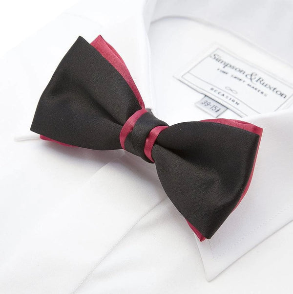 Coes Two Tone Bow Tie in Black and Hot Pink