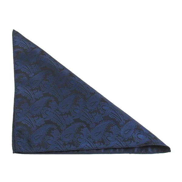 Van Buck Paisley Pocket Square Handkerchief by Van Buck in Navy
